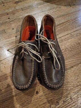 Ferrini Brown Leather Boat Shoes